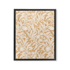 Vintage Floral Botanical Pattern in Camel Beige Framed Canvas Print Gallery Image 6