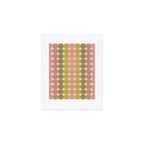 Vintage Pink and Green Mod Dot Stripes Dotty Retro Pattern Art Print Gallery Image 1