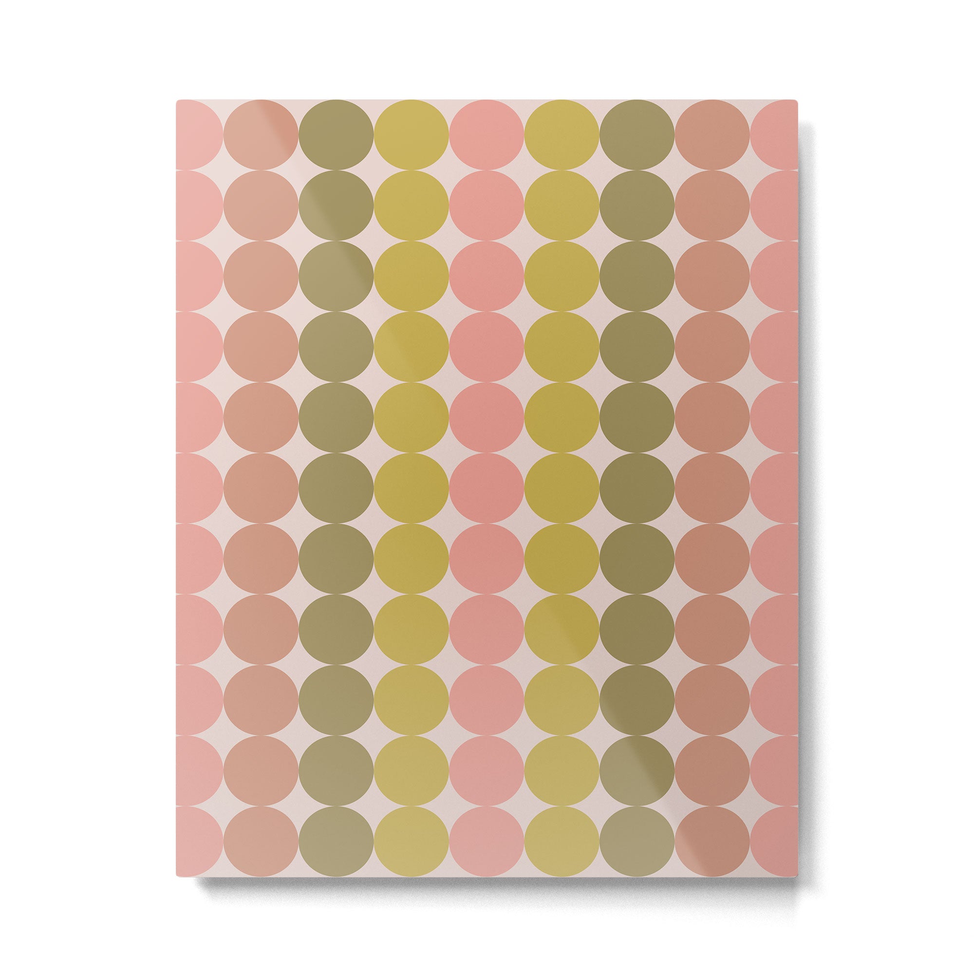 Vintage Pink and Green Mod Dot Stripes Dotty Retro Pattern Metal Print Gallery Image 6