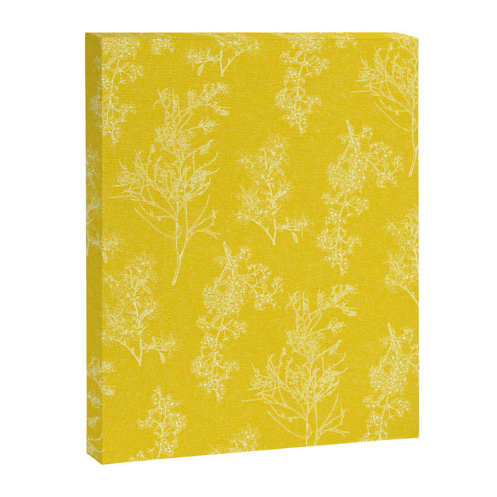 Vintage Style Botanical Cottage Textured Pattern in Yellow Canvas Print Gallery Image 8