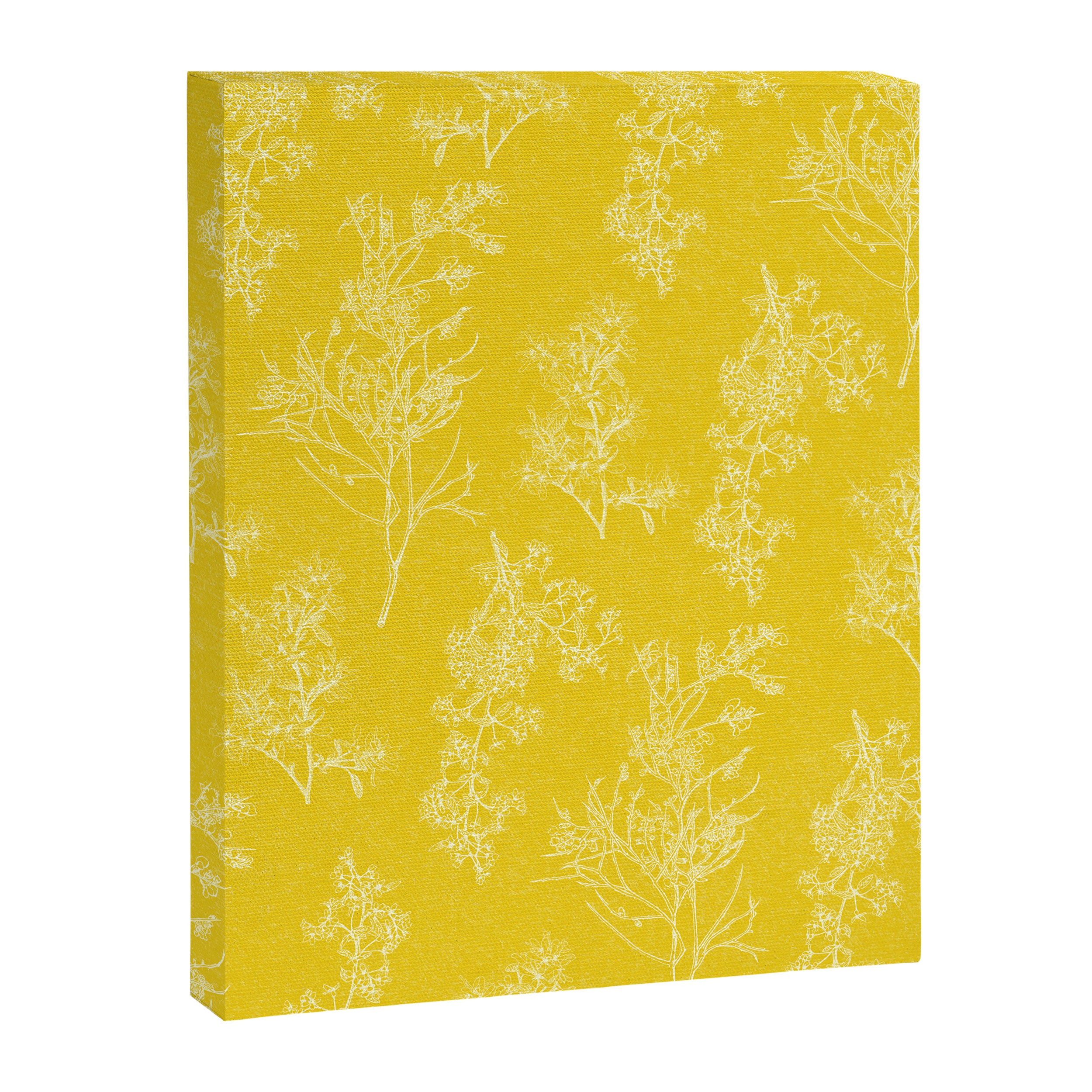 Vintage Style Botanical Cottage Textured Pattern in Yellow Canvas Print Gallery Image 8