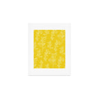 Vintage Style Botanical Cottage Textured Pattern in Yellow Art Print Gallery Image 1