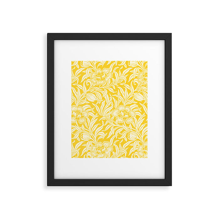 Vintage Yellow Floral Pattern Framed Art Print Gallery Image 1