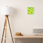 Vivid Abstract Organic Forms Neon Yellow and Green Canvas Print Gallery Image 2