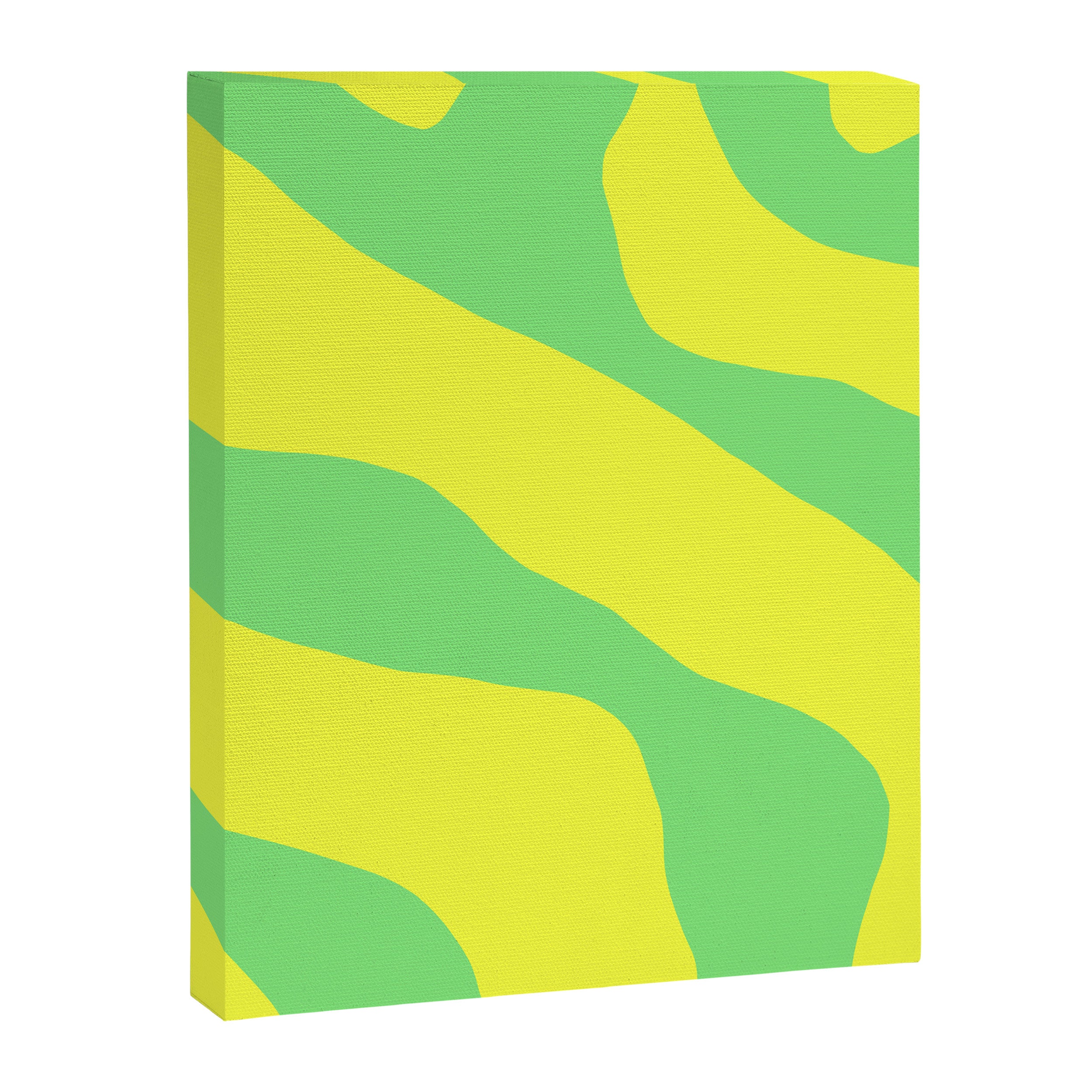Vivid Abstract Organic Forms Neon Yellow and Green Canvas Print Gallery Image 8
