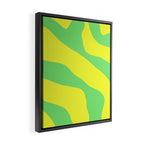 Vivid Abstract Organic Forms Neon Yellow and Green Framed Canvas Print Gallery Image 2