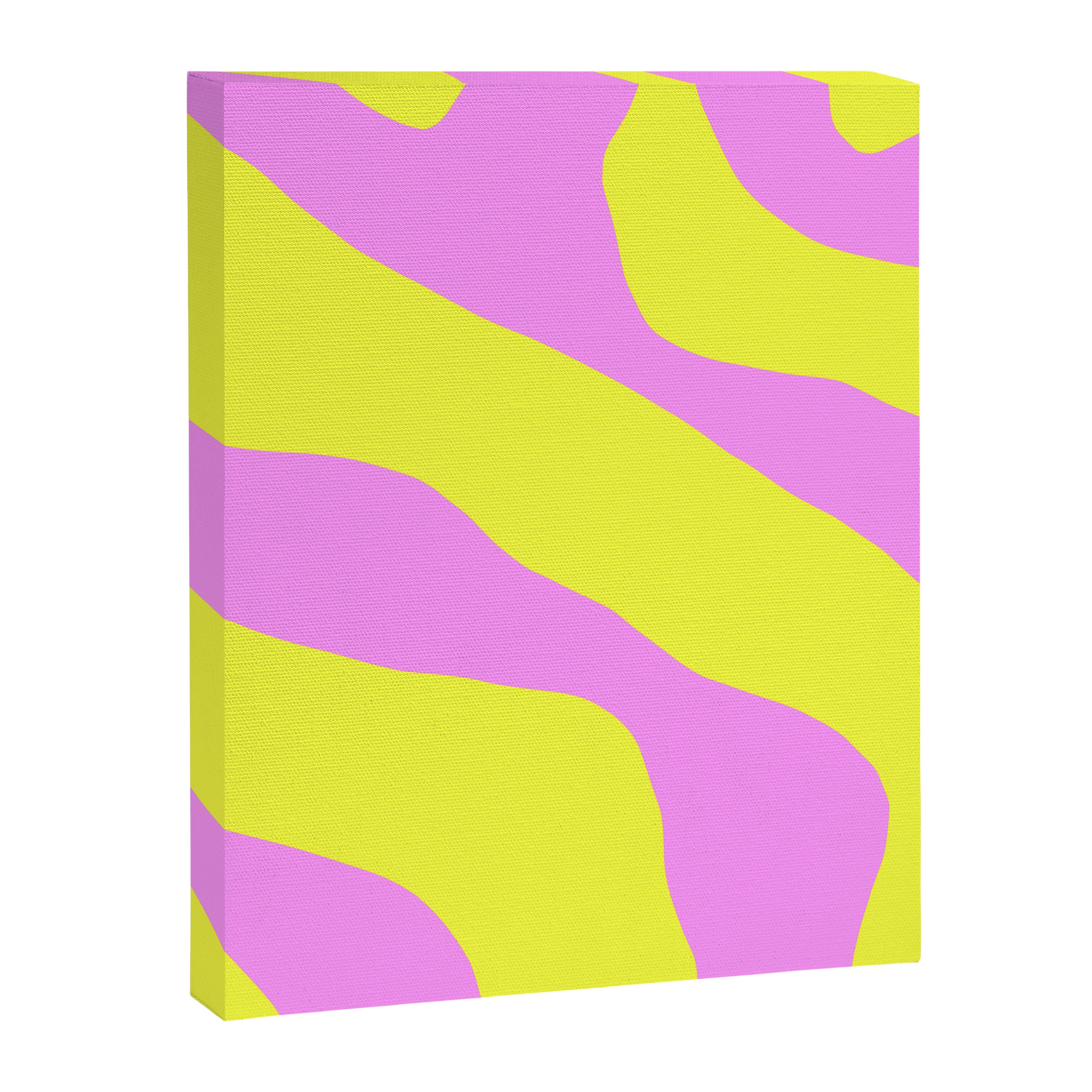 Vivid Abstract Organic Forms Neon Yellow and Pink Pattern Canvas Print Gallery Image 8