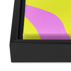 Vivid Abstract Organic Forms Neon Yellow and Pink Pattern Framed Canvas Print Gallery Image 3