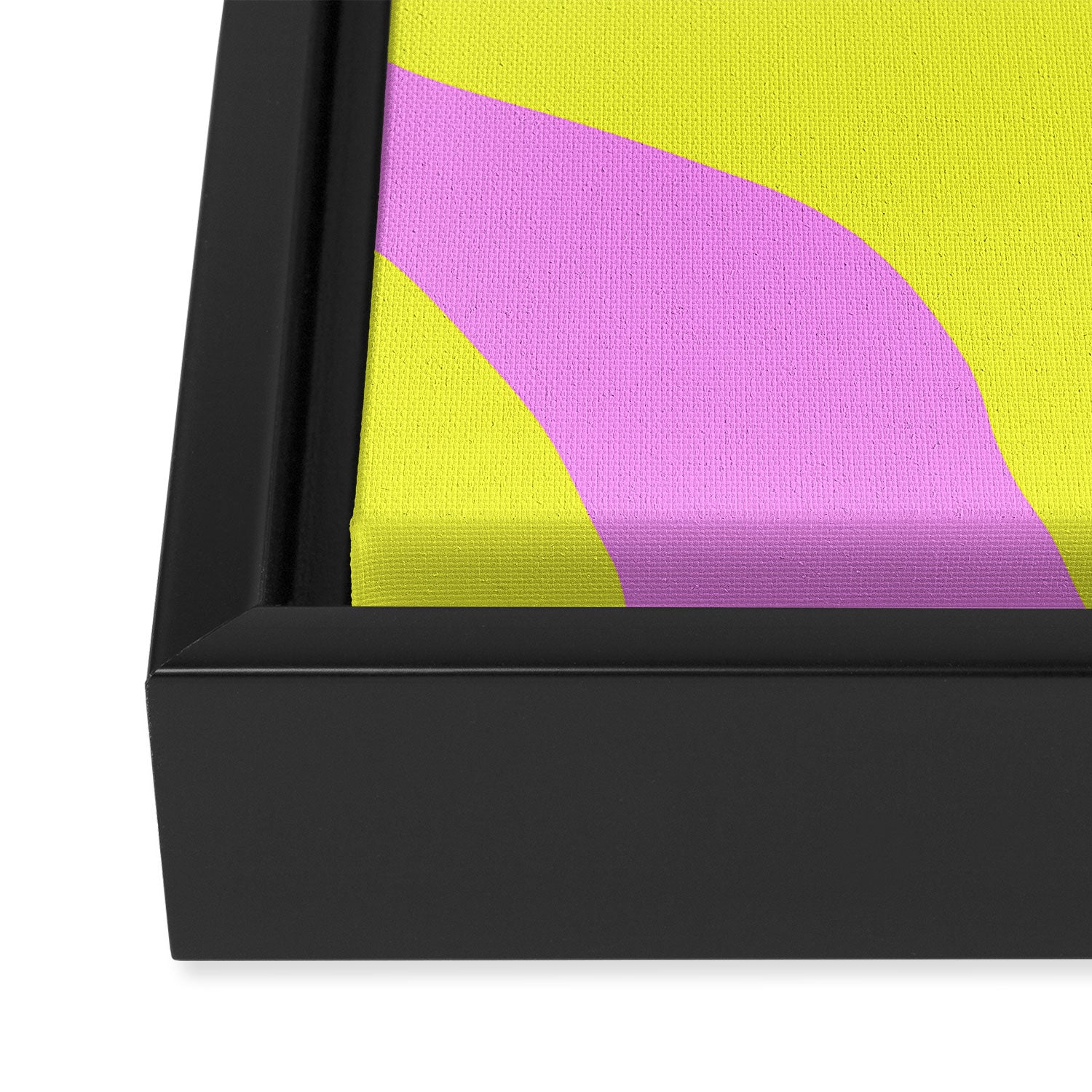 Vivid Abstract Organic Forms Neon Yellow and Pink Pattern Framed Canvas Print Gallery Image 3