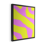Vivid Abstract Organic Forms Neon Yellow and Pink Pattern Framed Canvas Print Gallery Image 2