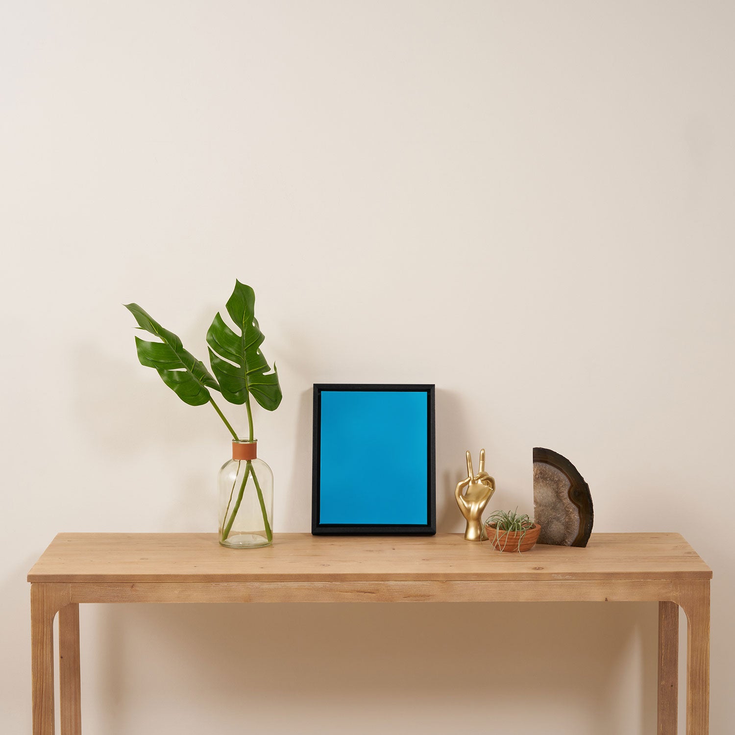 Vivid Blue Solid Accent Color Framed Canvas Print Gallery Image 4