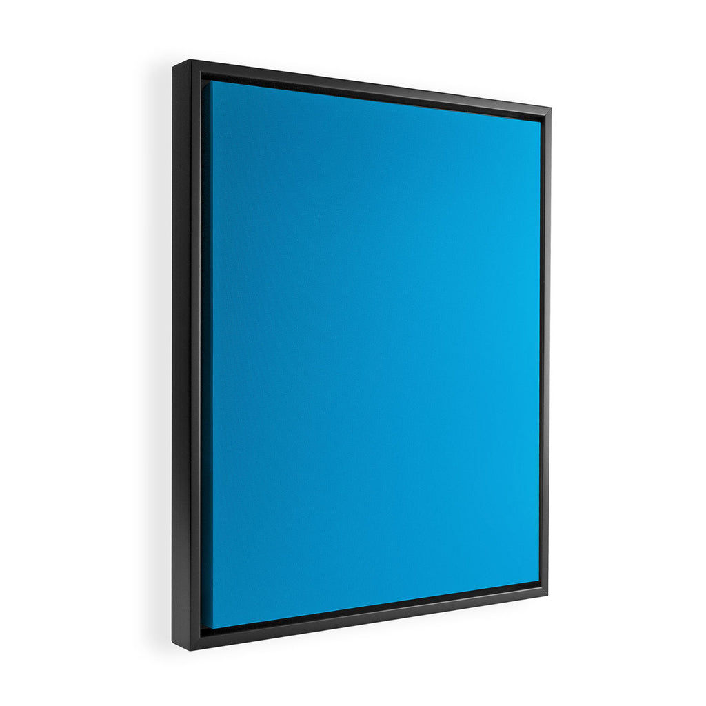 Vivid Blue Solid Accent Color Framed Canvas Print Gallery Image 2