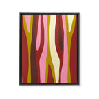 Vivid Eclectic Wild Stripes Abstract Pattern Pink Brown Chartreuse Framed Canvas Print Gallery Image 8