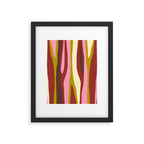 Vivid Eclectic Wild Stripes Abstract Pattern Pink Brown Chartreuse Framed Art Print Gallery Image 6