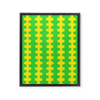Vivid Ogee A-Go-Go Retro Pop Pattern Neon Green and Yellow Framed Canvas Print Gallery Image 8
