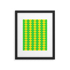 Vivid Ogee A-Go-Go Retro Pop Pattern Neon Green and Yellow Framed Art Print Gallery Image 6