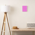 Vivid Pink Ogee A-Go-Go Retro Pop Abstract Wavy Stripe Pattern Canvas Print Gallery Image 2
