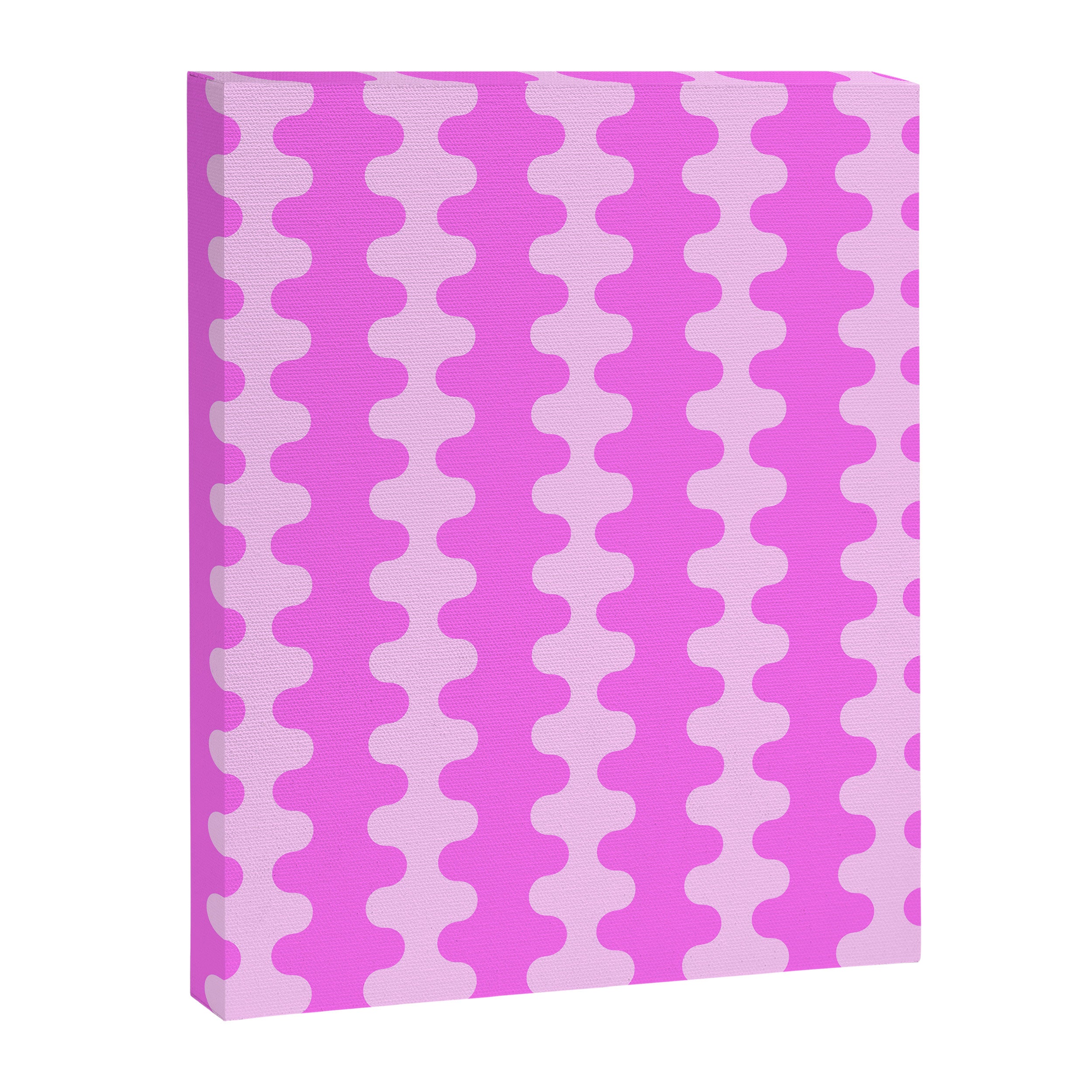 Vivid Pink Ogee A-Go-Go Retro Pop Abstract Wavy Stripe Pattern Canvas Print Gallery Image 8