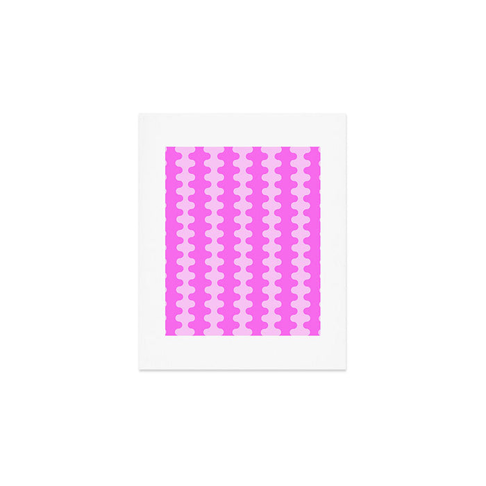 Vivid Pink Ogee A-Go-Go Retro Pop Abstract Wavy Stripe Pattern Art Print Gallery Image 1