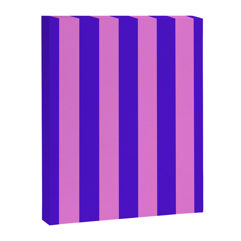 Vivid Stripes Pink and Blue Pattern Canvas Print Gallery Image 8