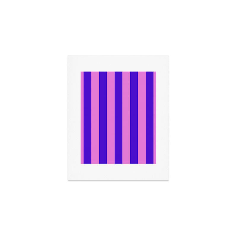 Vivid Stripes Pink and Blue Pattern Art Print Gallery Image 1