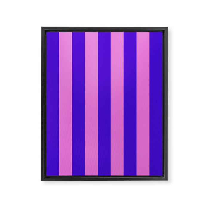 Vivid Stripes Pink and Blue Pattern Framed Canvas Print Gallery Image 1