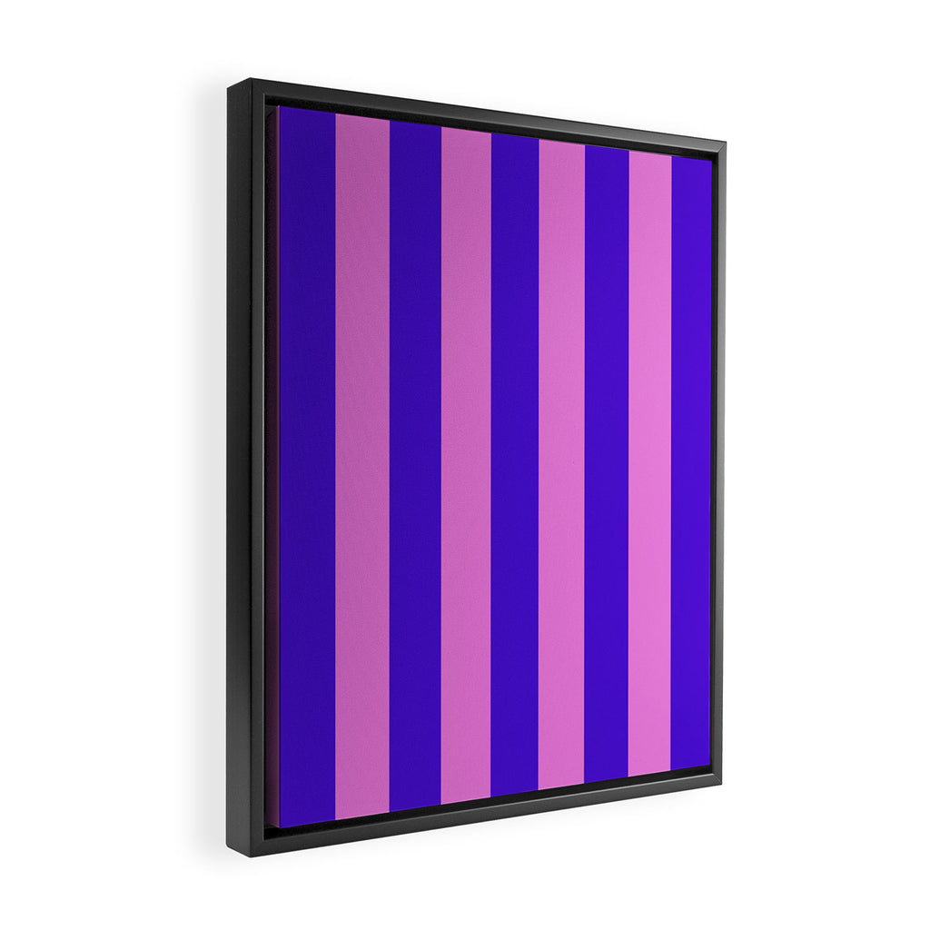 Vivid Stripes Pink and Blue Pattern Framed Canvas Print Gallery Image 2