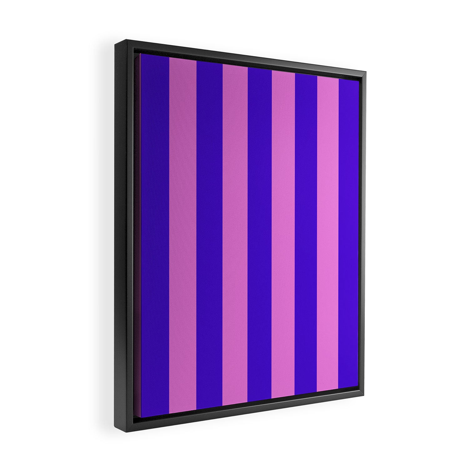 Vivid Stripes Pink and Blue Pattern Framed Canvas Print Gallery Image 2