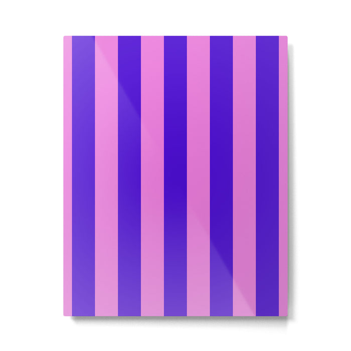 Vivid Stripes Pink and Blue Pattern Metal Print Gallery Image 1