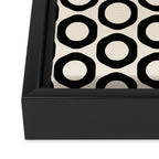 Vrittam Geometric Modern Minimalist Pattern in Black and Almond Cream Framed Canvas Print Gallery Image 3