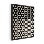 Vrittam Geometric Modern Minimalist Pattern in Black and Almond Cream Framed Canvas Print Gallery Image 2