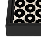 Vrittam Modern Minimalist Geometric Pattern in Black and Almond Cream Framed Canvas Print Gallery Image 3