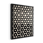 Vrittam Modern Minimalist Geometric Pattern in Black and Almond Cream Framed Canvas Print Gallery Image 2
