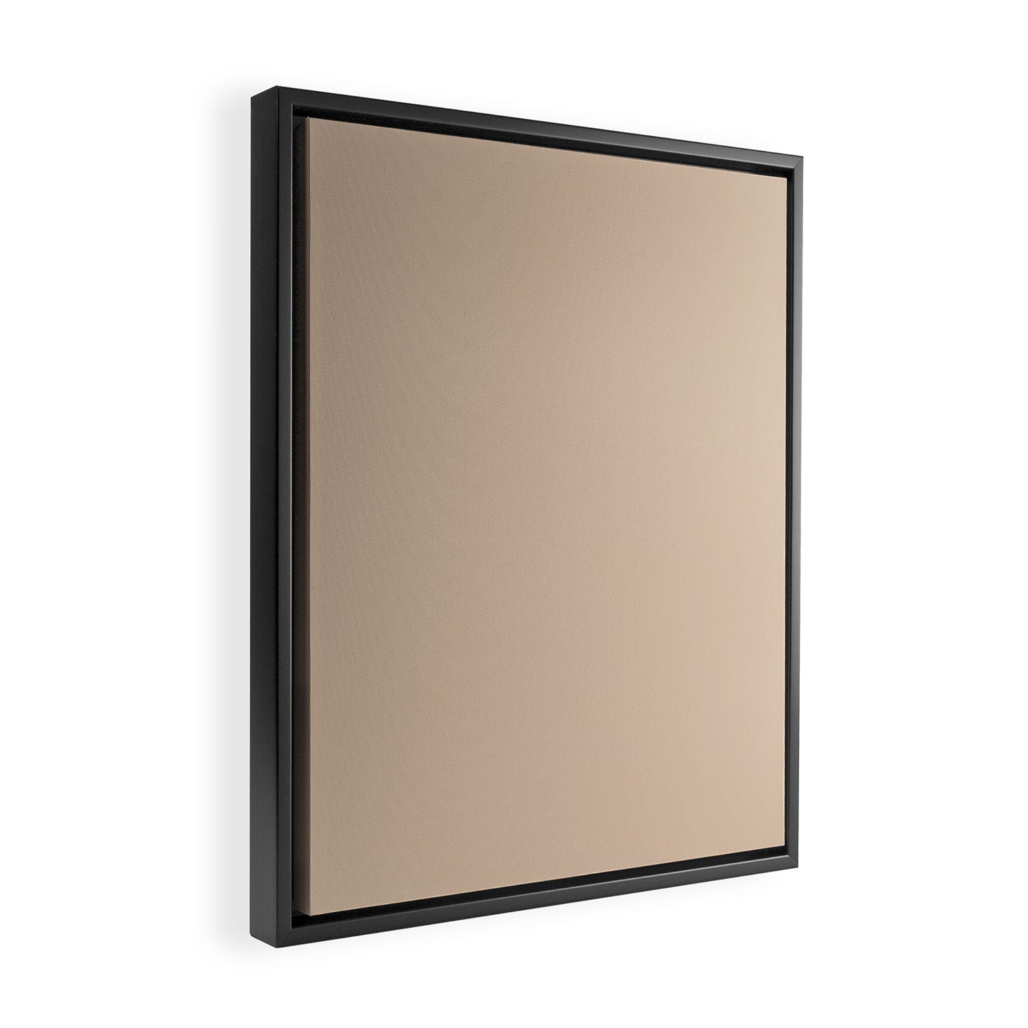 Warm Blush Sand Beige Solid Color Framed Canvas Print Gallery Image 2