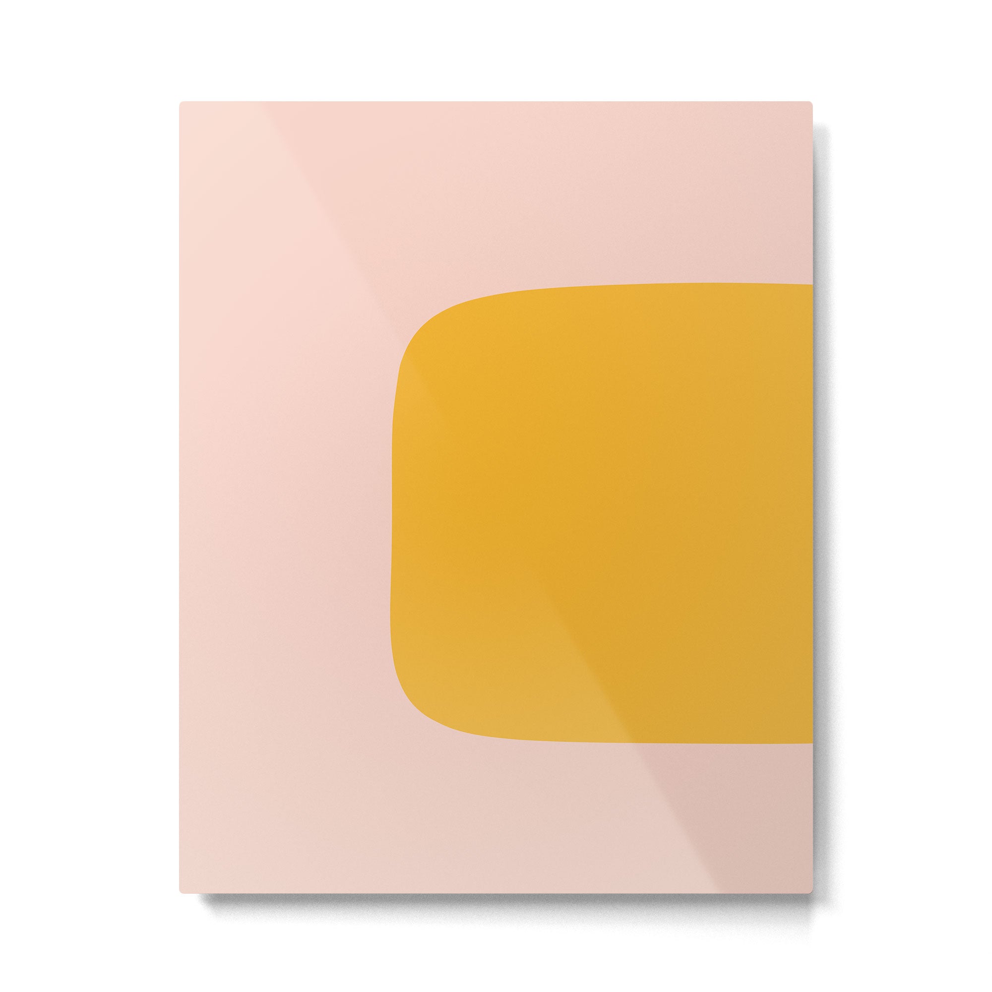 Warm Simplicity - Blush Pink and Mustard Minimalism Metal Print Gallery Image 6