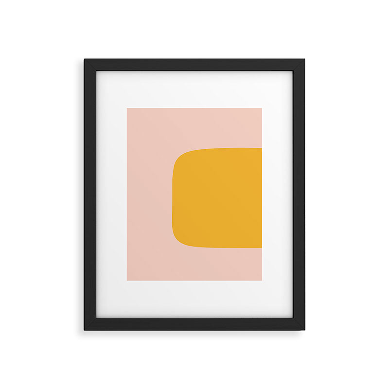 Warm Simplicity - Blush Pink and Mustard Minimalism Framed Art Print Gallery Image 6