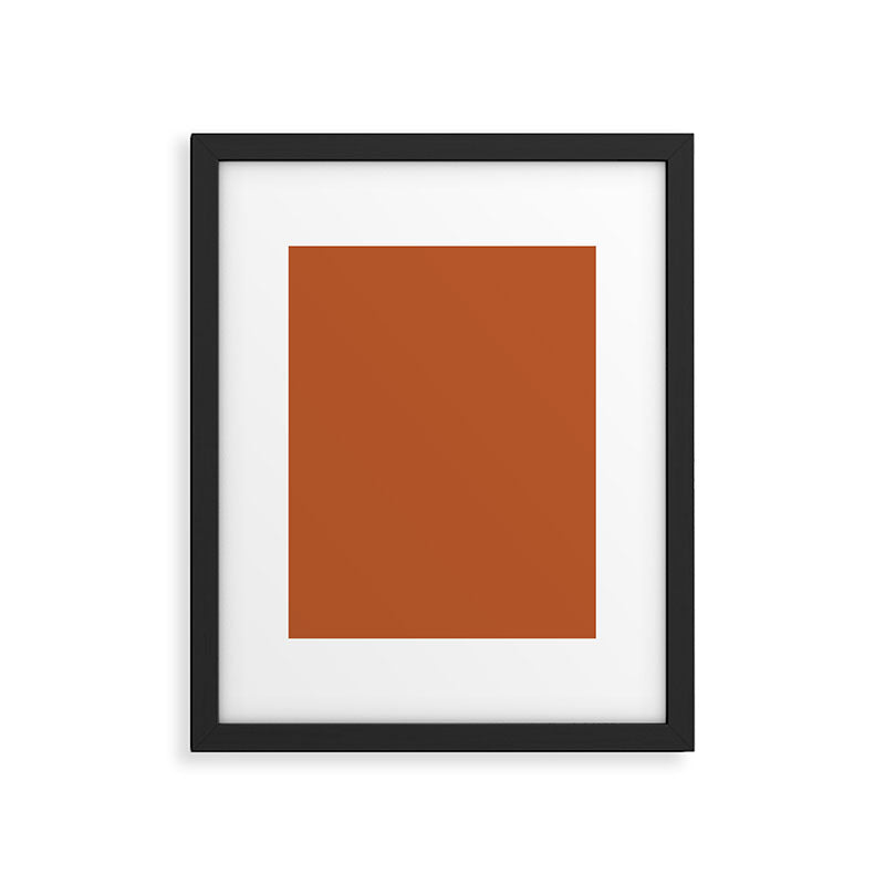 Warm Spiced Orange Solid Color Framed Art Print Gallery Image 6