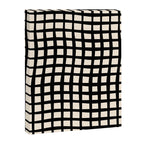 Warped Modern Minimalist Grid in Black and Almond Cream Canvas Print Gallery Image 8