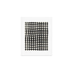 Warped Modern Minimalist Grid in Black and Almond Cream Art Print Gallery Image 1