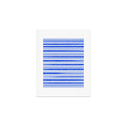 Watercolor Striped Pattern Royal Blue Light Blue White Art Print Gallery Image 1