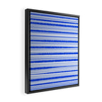 Watercolor Striped Pattern Royal Blue Light Blue White Framed Canvas Print Gallery Image 2