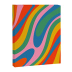 Wavy Loops Abstract Pattern in Retro Rainbow Colors Canvas Print Gallery Image 8