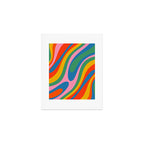 Wavy Loops Abstract Pattern in Retro Rainbow Colors Art Print Gallery Image 1