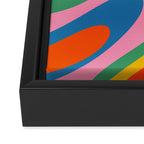 Wavy Loops Abstract Pattern in Retro Rainbow Colors Framed Canvas Print Gallery Image 3