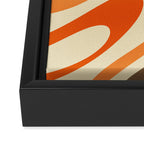 Wavy Loops Abstract Pattern in Retro Orange Brown Green Framed Canvas Print Gallery Image 3