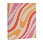 Wavy Loops Abstract Pattern in Retro Pink and Orange Canvas Print Gallery Image 8
