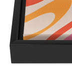 Wavy Loops Abstract Pattern in Retro Pink and Orange Framed Canvas Print Gallery Image 3