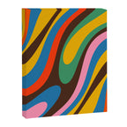 Wavy Loops Colourful Retro Abstract Pattern Blue Pink Green Orange Yellow Pink Brown Canvas Print Gallery Image 8
