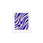 Wavy Loops Retro Abstract Pattern in Cobalt Blue and Beige Art Print Gallery Image 1