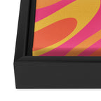 Wavy Loops Retro Abstract Pattern in Hot Pink Magenta Orange Mustard Framed Canvas Print Gallery Image 3